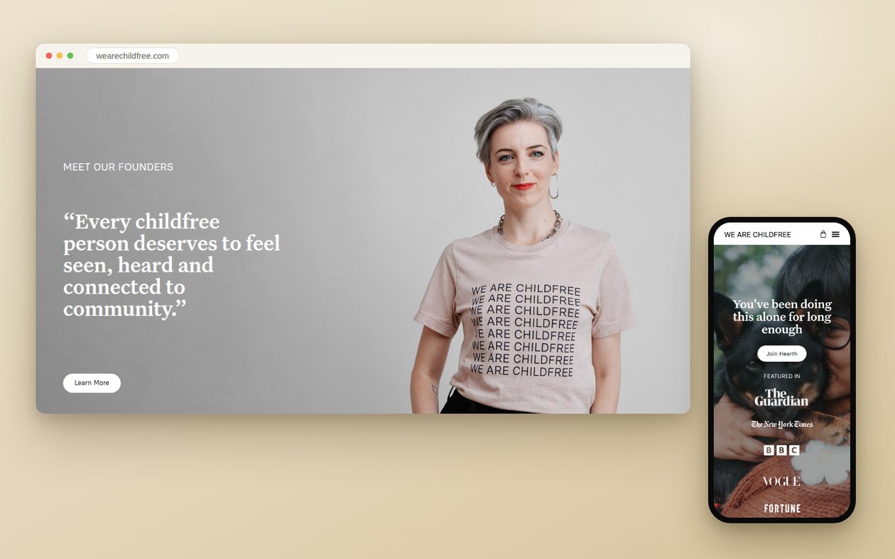 We Are Childfree website design